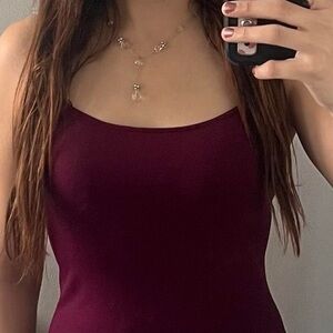 Women's Burgundy Sleeveless Top